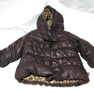 Baby Girls Leopard-lined Puffer Coat | Size 12M - Cute, Stylish & Warm